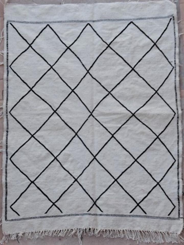 Tapis berbère #KBO36252 kiim de type tapis  Kilims coton et tissus recyclés