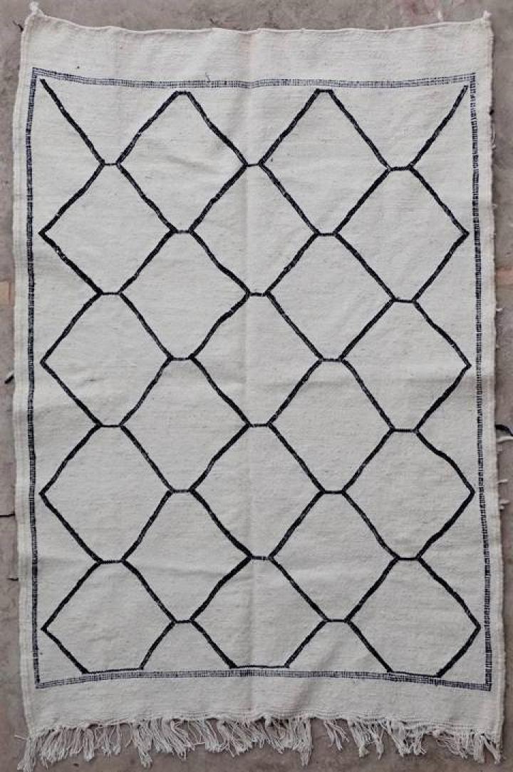 Tapis berbère #KBO39256  kilim de type tapis  Kilims coton et tissus recyclés