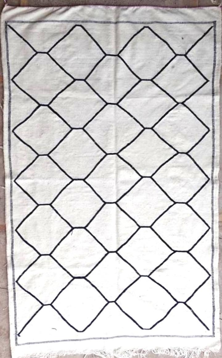 Berber rug #KBO39254  kilim coton type Cotton and recycled textile kilims
