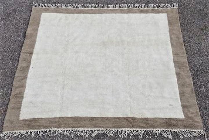 Berber rug #BO41202 large beni ourain white with a border type Beni Ourain Large sizes