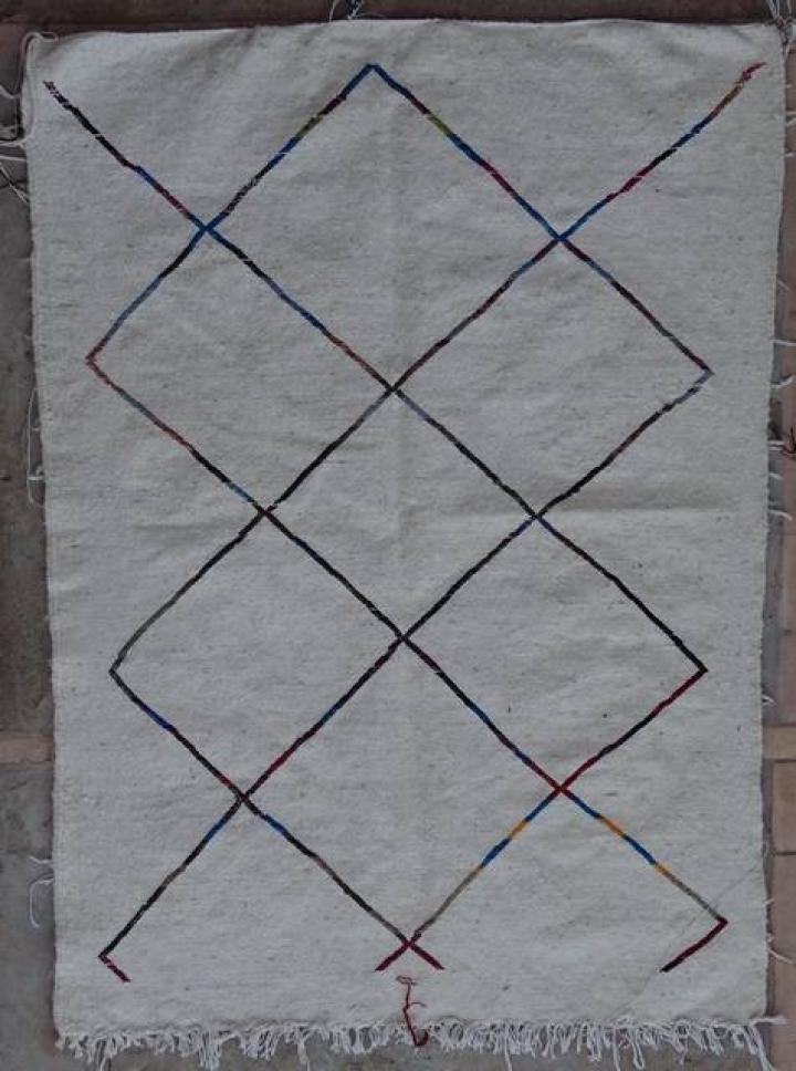 Tapis berbère #KBO55094 tapis  Kilims coton et tissus recyclés