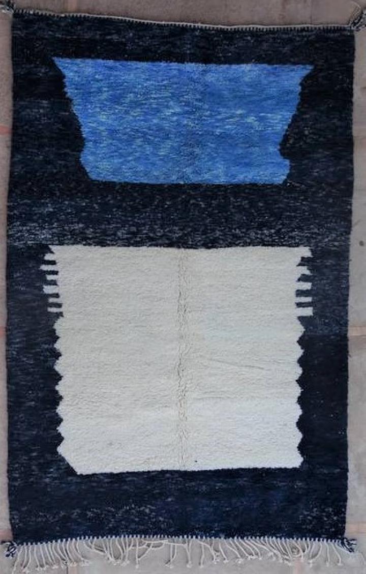 Berber tapijt #MR44014 per verblijf van de categorie Zwarte vloerkleden Beni Ourain