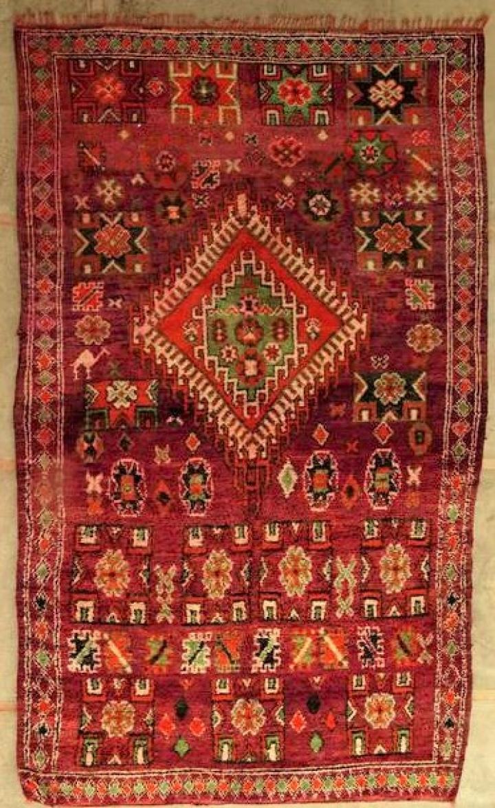 Tapis de salon berbère #VBJ44027 BOUJAAD de type tapis Beni Ouarain et Moyen Atlas Anciens