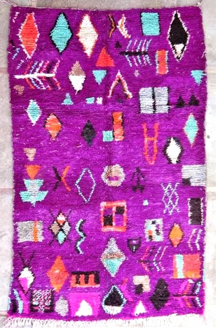 Berber living room rug #BJ46298 type Beni Ourain and Boujaad with colors
