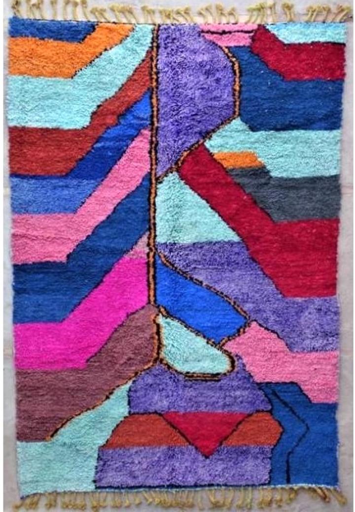 Berber living room rug #BO47206/MA type Beni Ourain and Boujaad with colors
