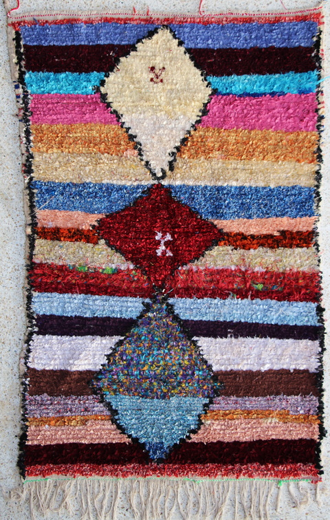 Berber living room rug #L56310 type Boucherouite Large