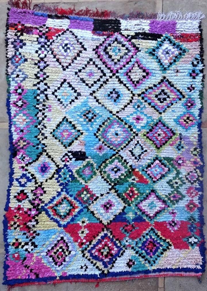 Berber living room rug #L49172 type Boucherouite Large
