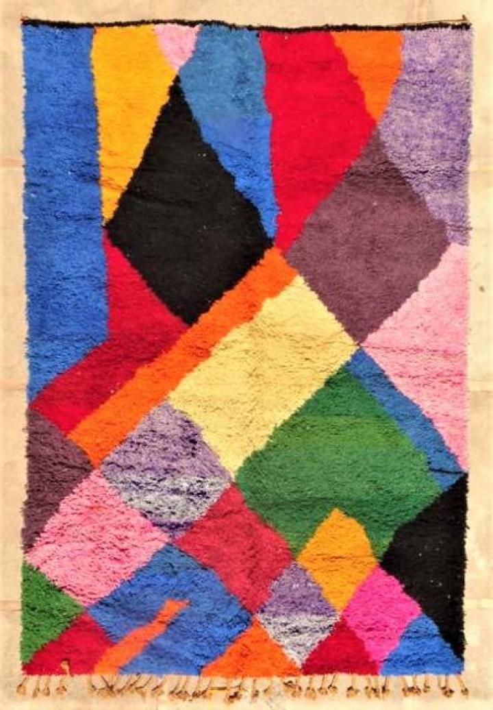 Berber living room rug #BO47153 type Beni Ourain and Boujaad with colors