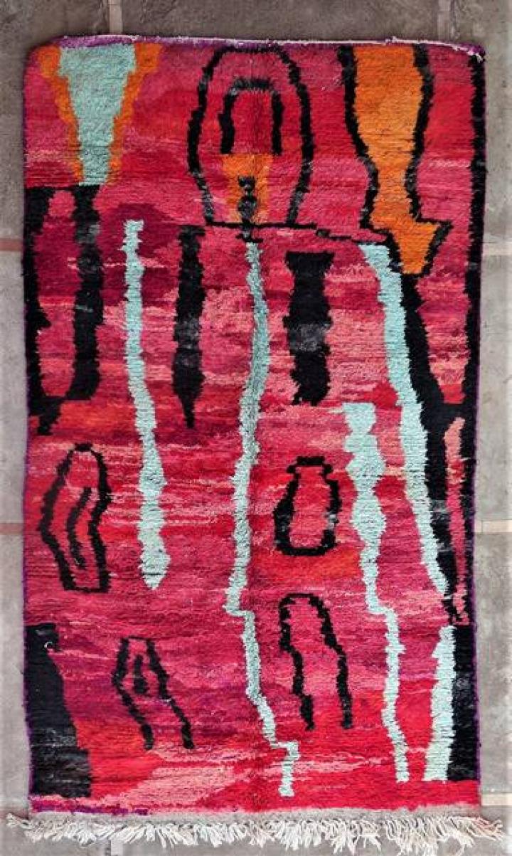 Berber living room rug #BJ46192 type Beni Ourain and Boujaad with colors