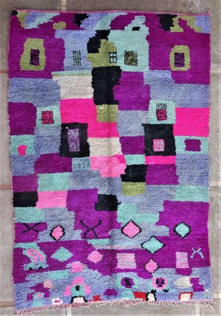 Tapis de salon berbère #BJ46195 tapis Beni ouarain couleurs