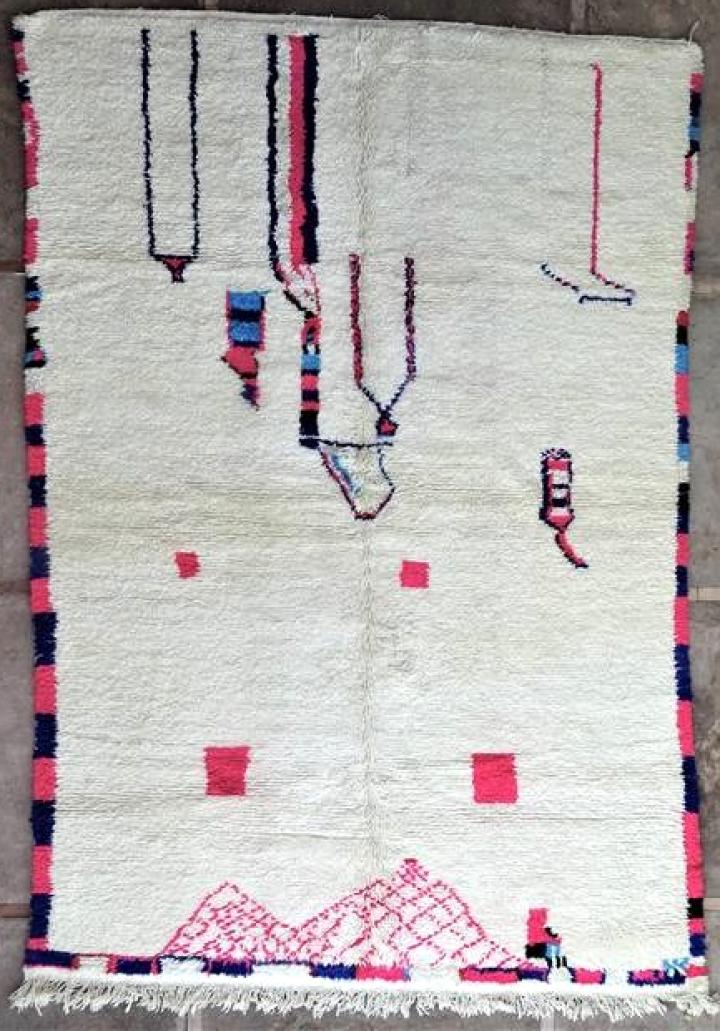 Berber tæppe #BO56333 til stue fra boujad og tæpper med farvet uld kategorien