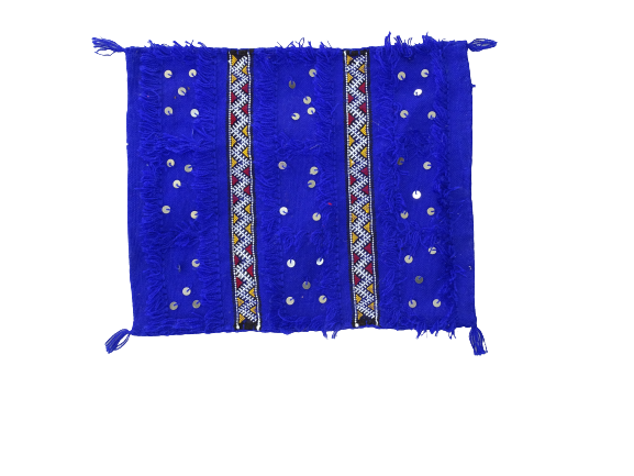 Berber Cushions sequins #Coussin BL2  bleu broderie et sequins