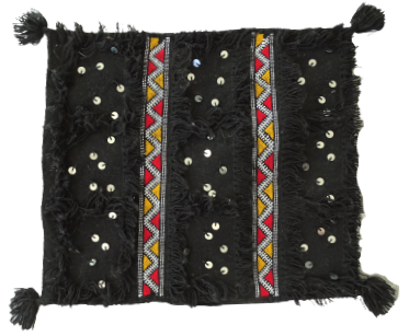 Berber  #Coussin  R01 Noir broderie et sequins 
