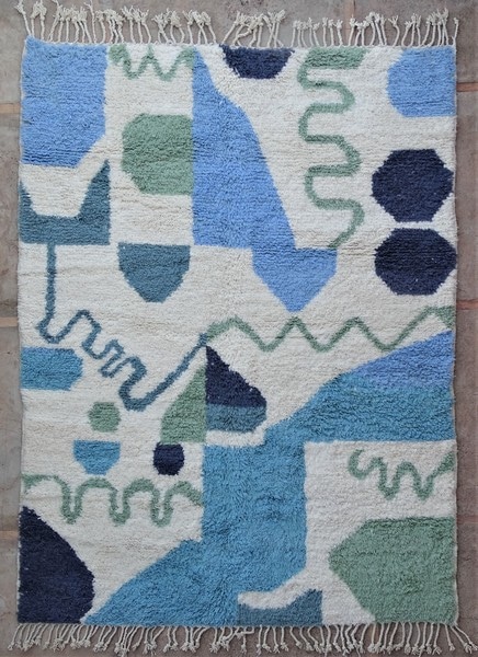Berber living room rug #BO52125 type Beni Ourain and Boujaad with colors