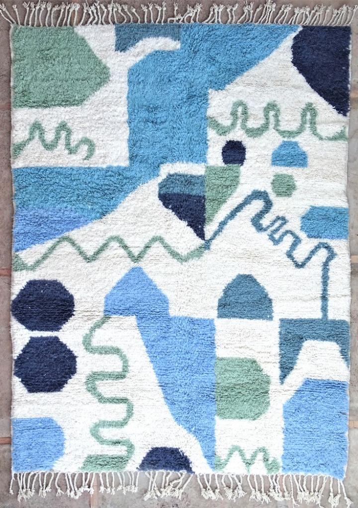 Berber living room rug #BO52125 type Beni Ourain and Boujaad with colors
