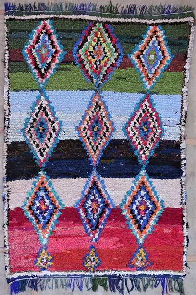 Berber living room rug #L53036 type Boucherouite Large