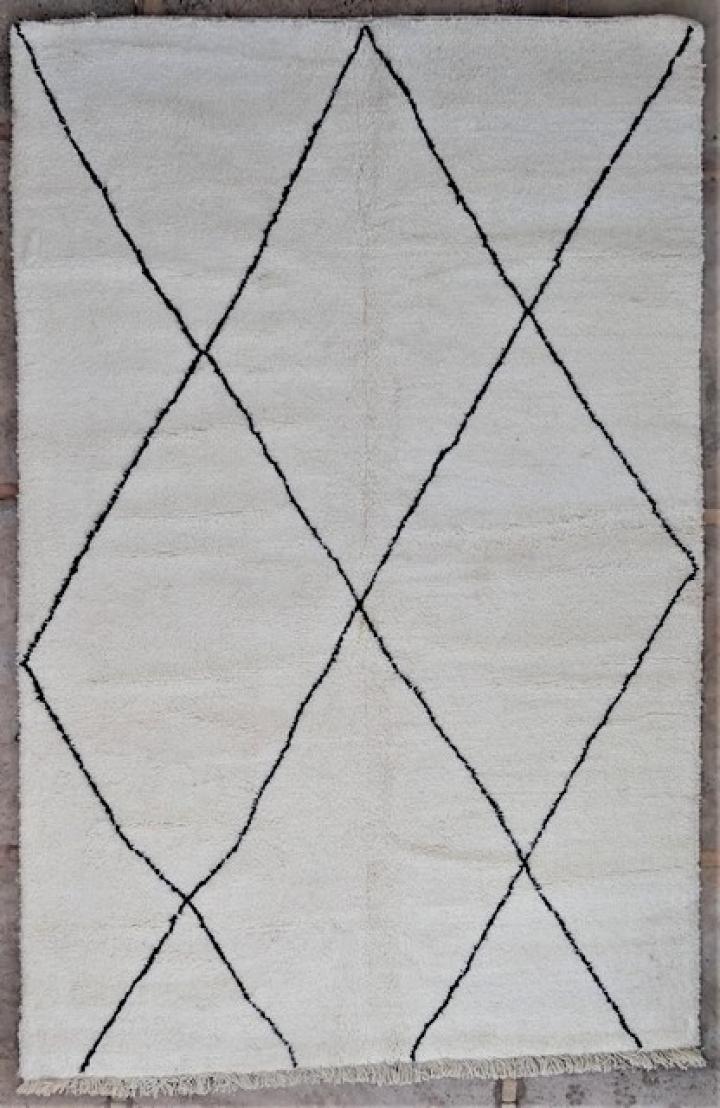 Beni Ourain BO53006 pattern in lavand grey wool