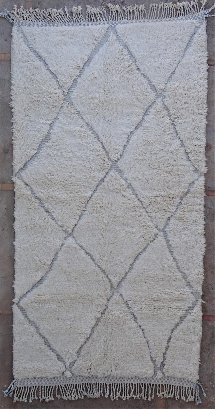 Berber living room rug #BO53010 pattern in lavand grey wool type Beni Ourain