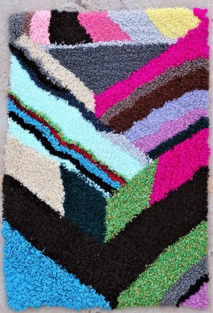 Berber rug #ZK53104 Zindekh type Boucherouite Small