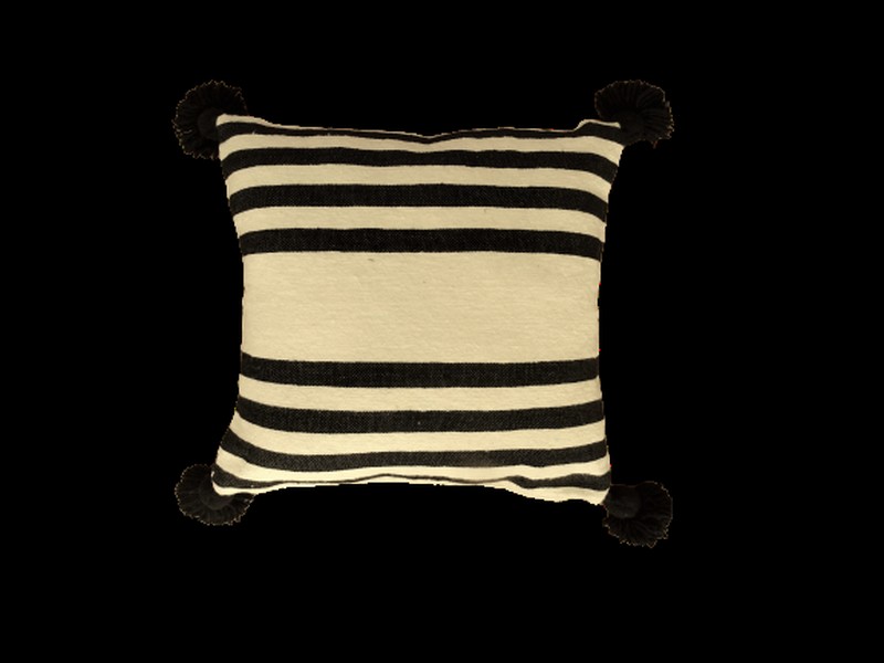  Coussins coton et pompons #Cushion with pompons  REF LC 2