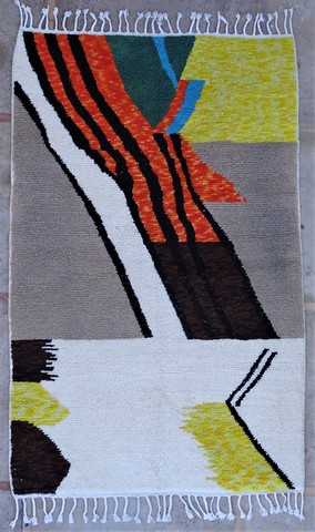 Tapis de salon berbère #BO55006 tapis Beni ouarain couleurs