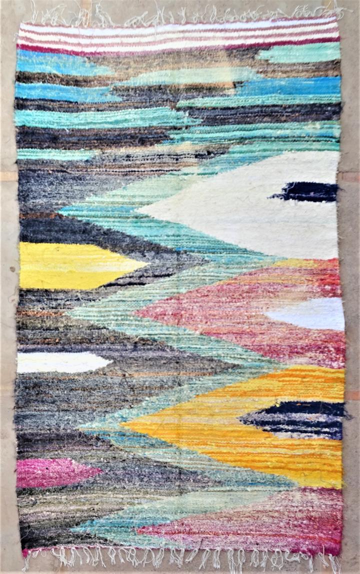 Berber rug #KC55071 type Kilims cotton and recycled textiles