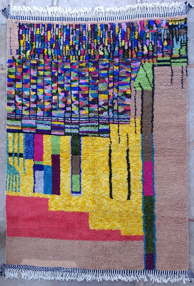 Berber tapijt #BO55348 voor woonkamer van de categorie Beni ourain grote maten vloerkleden