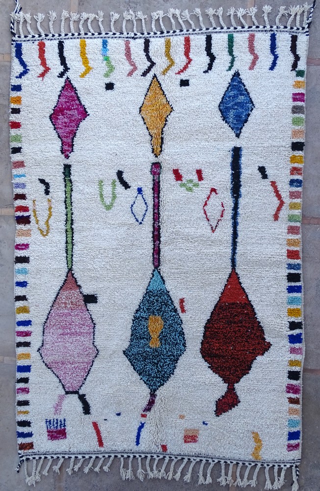 Berber living room rug #BO55351 type Beni Ourain and Boujaad with colors