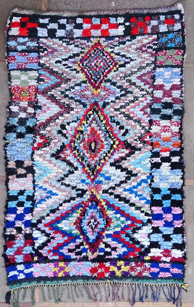 Berber living room rug #L55370 type Boucherouite Large