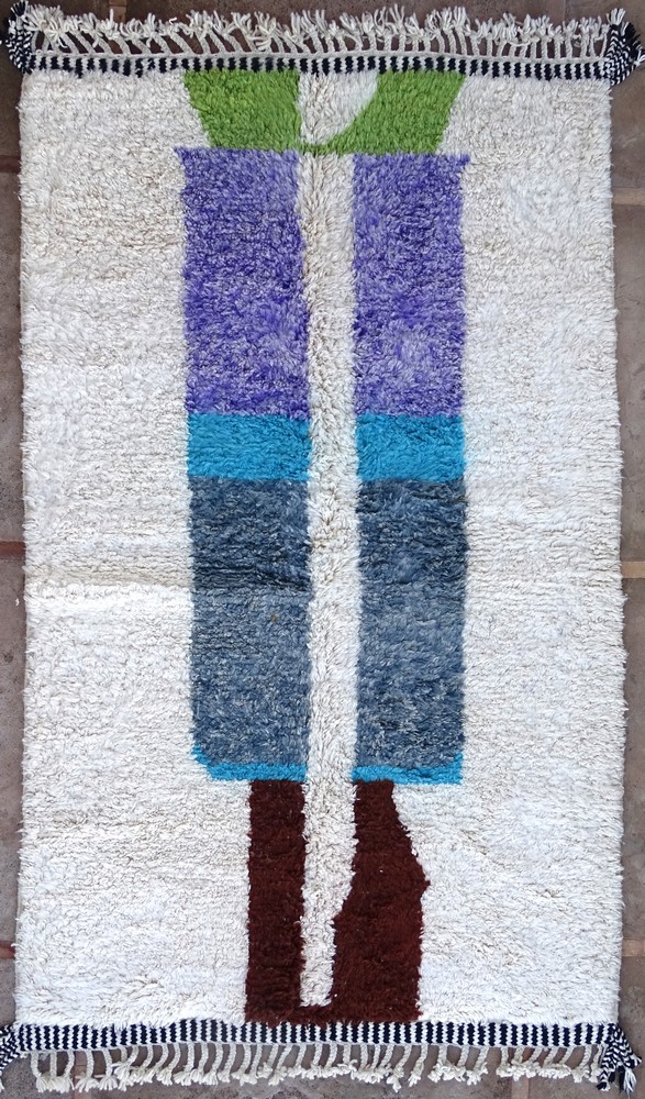 Berber tapijt #BO56013 voor woonkamer van de categorie Beni Ourain en Boujaad berber vloerkleden met kleuren