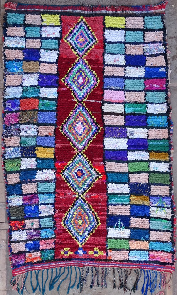 Tapis berbère #T56061 tapis Boucharouette Moyens et petits