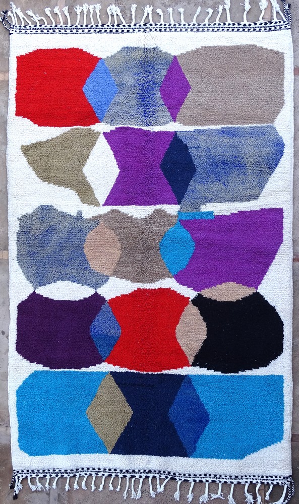 Tapis de salon berbère #BOZ56035 tapis Beni ouarain couleurs