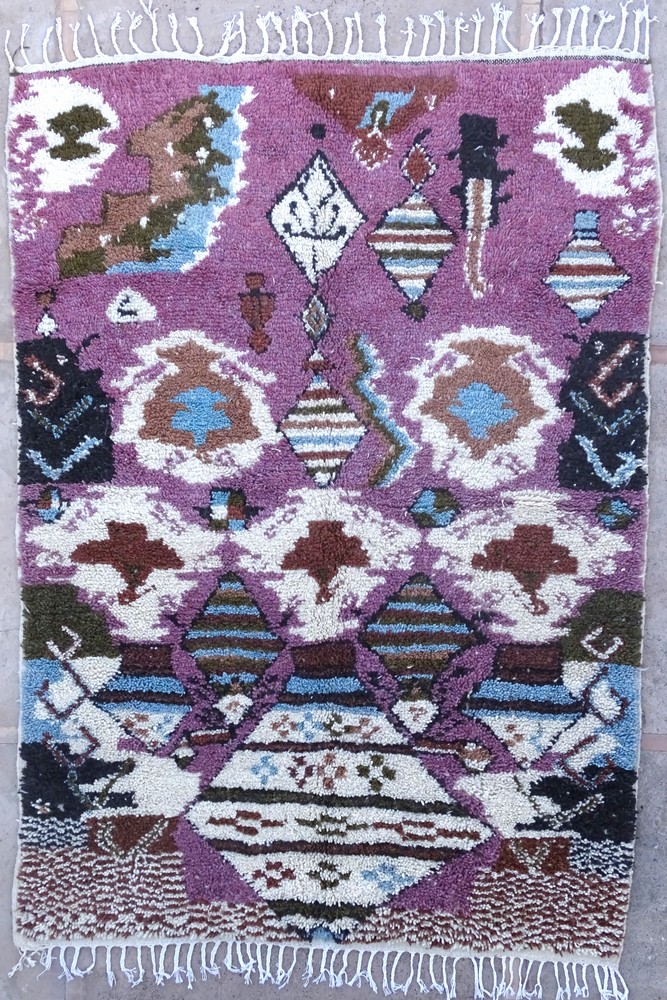 Berber living room rug #AZC57052 type Beni Ourain and Boujaad with colors