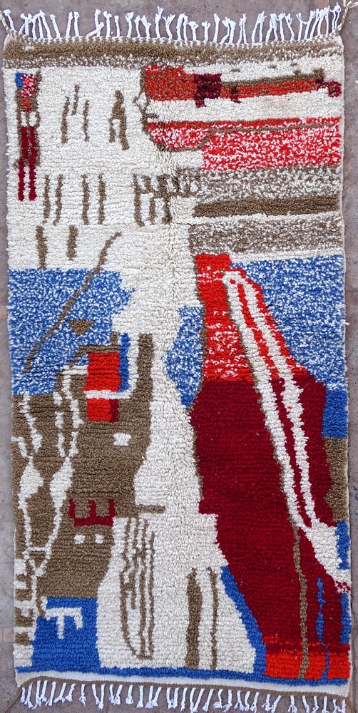 Berber rug #BJ61046  type Beni Ourain and Boujaad with colors