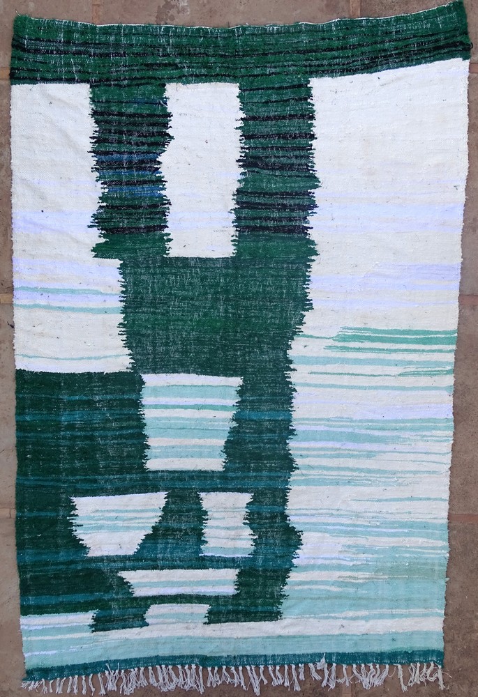 Tapis berbère kilim  Kilim Coton et tissus recyclés #LKC61084